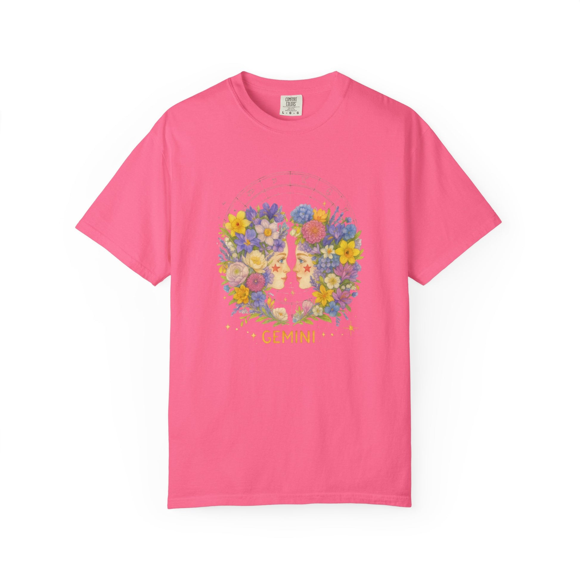 Gemini Zodiac Shirt – Floral Horoscope Tee, Astrology Gift for Women & Men