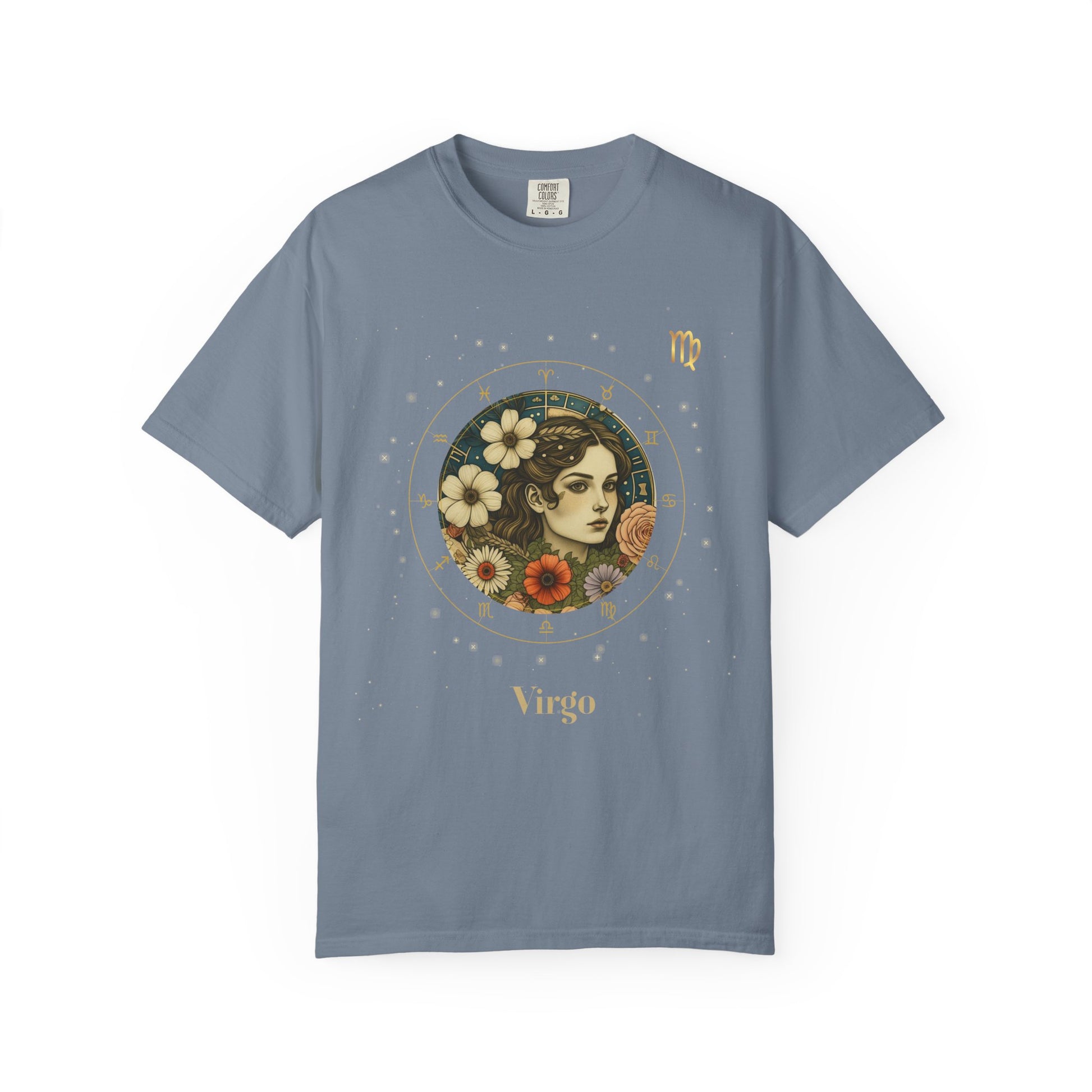 Virgo Zodiac Shirt – Vintage Astrology T-Shirt with Floral Art Gift