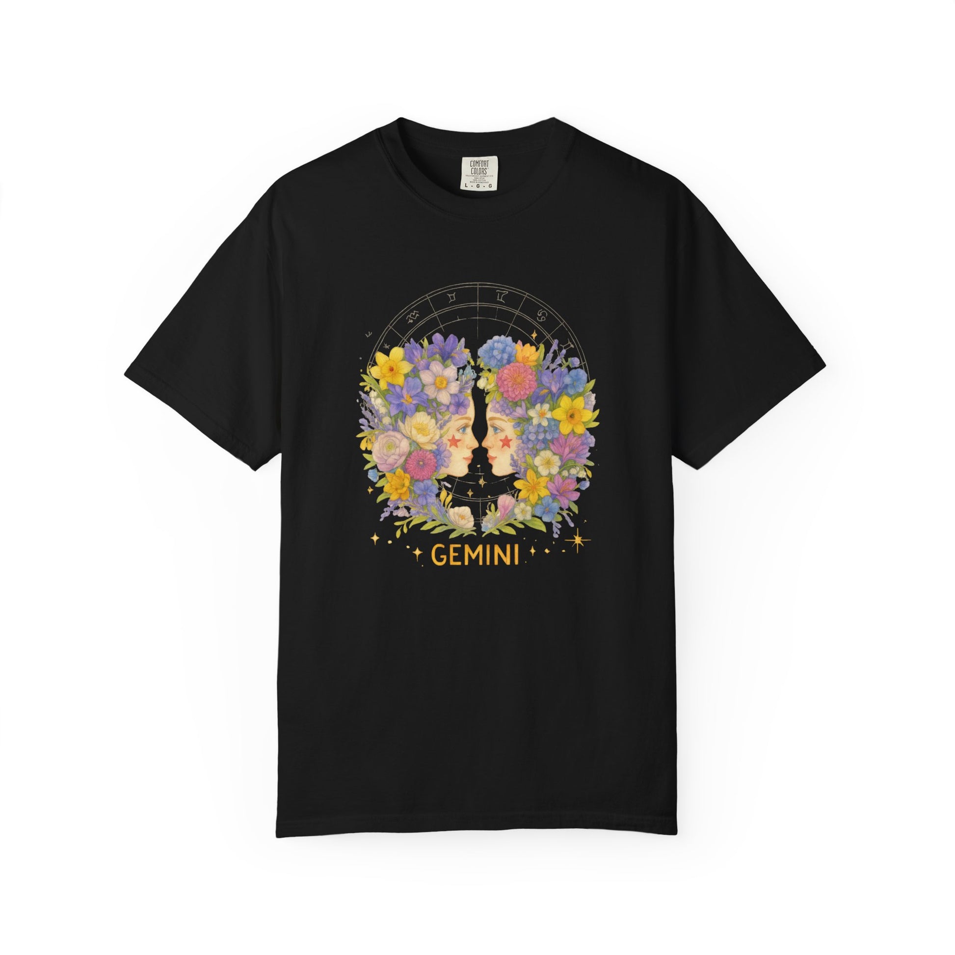 Gemini Zodiac Shirt – Floral Horoscope Tee, Astrology Gift for Women & Men