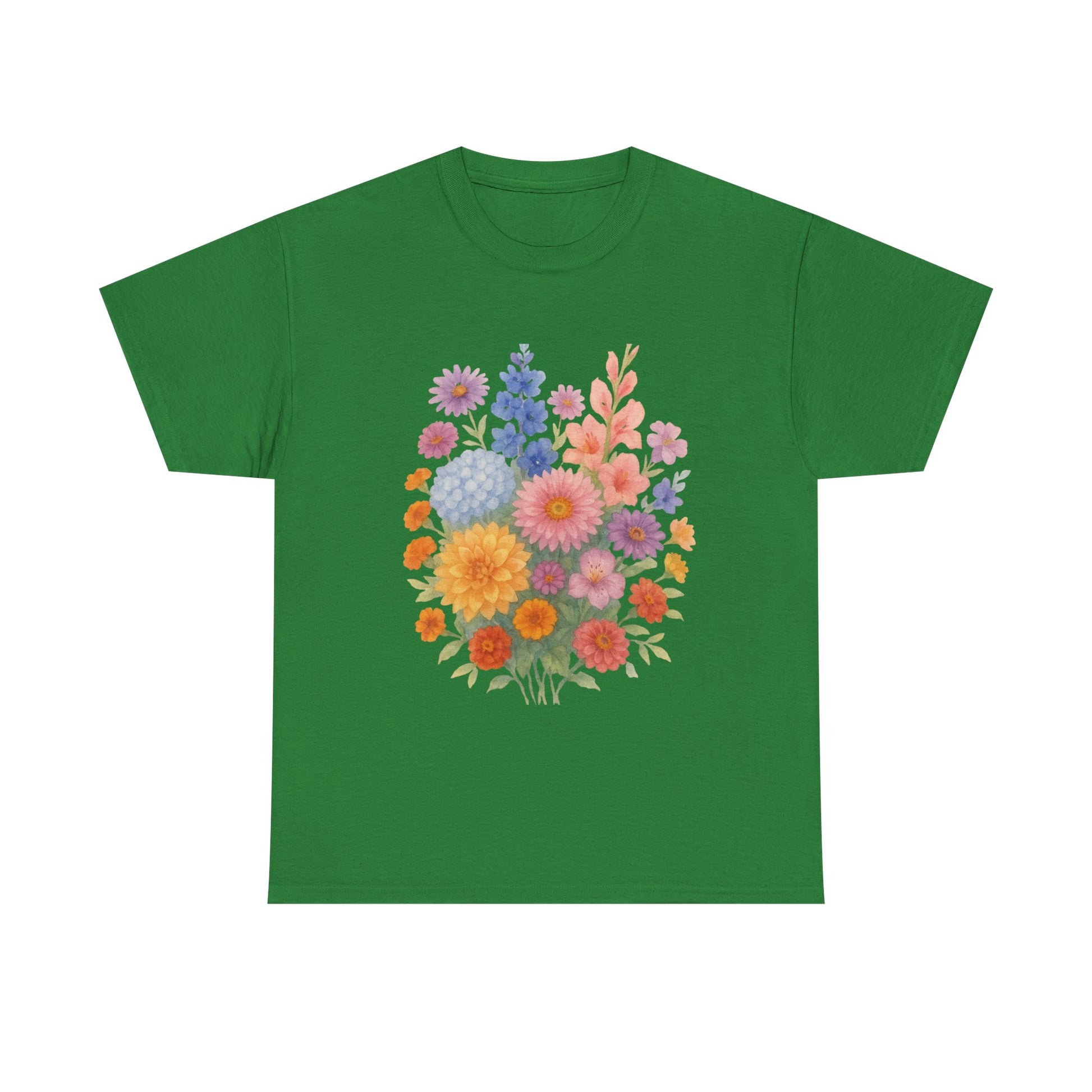 Floral Unisex Heavy Cotton Tee, Summer Casual Shirt, Gift for Her, Flower Lover's Tee, Spring Fashion, Eco-friendly Top