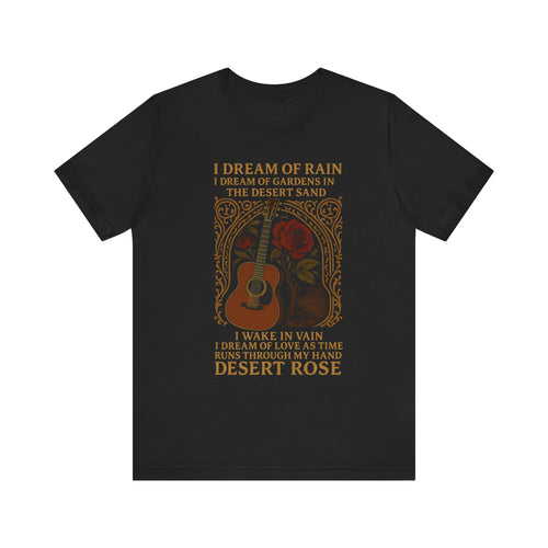 Desert Rose T Shirt  Vintage Guitar  Rose Lyrics Tee 90s Sting Music Lover Gift