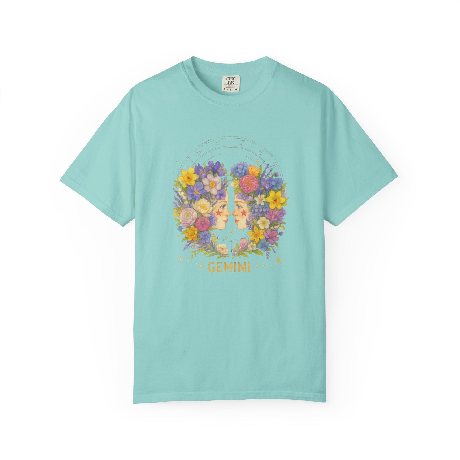Gemini Zodiac Shirt – Floral Horoscope Tee, Astrology Gift for Women & Men