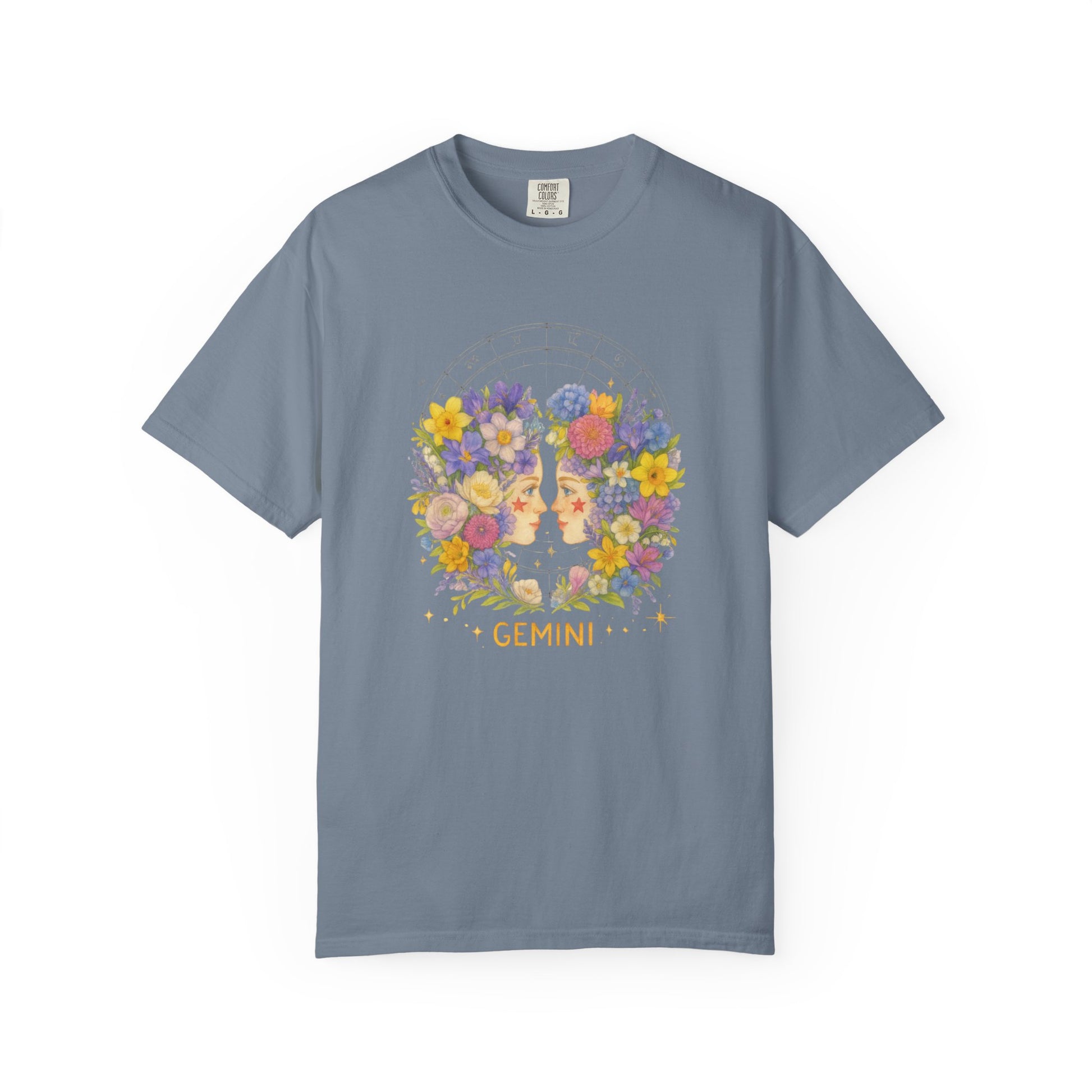 Gemini Zodiac Shirt – Floral Horoscope Tee, Astrology Gift for Women & Men
