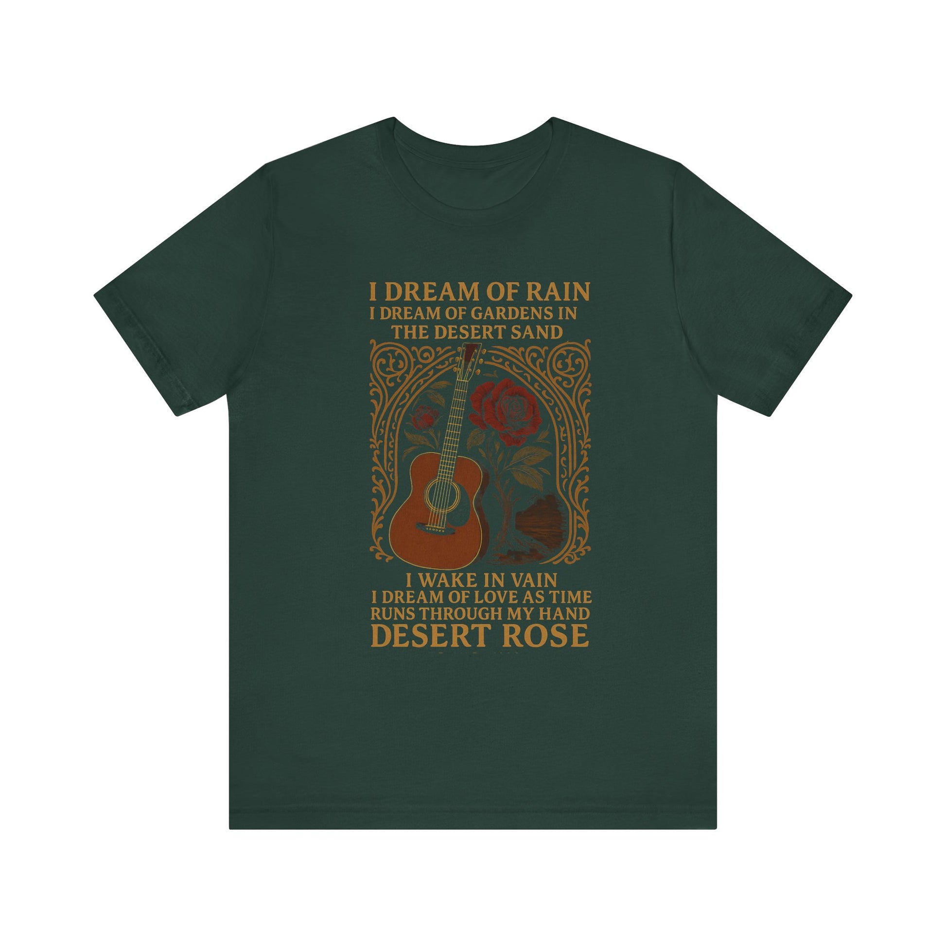 Desert Rose T Shirt  Vintage Guitar  Rose Lyrics Tee 90s Sting Music Lover Gift