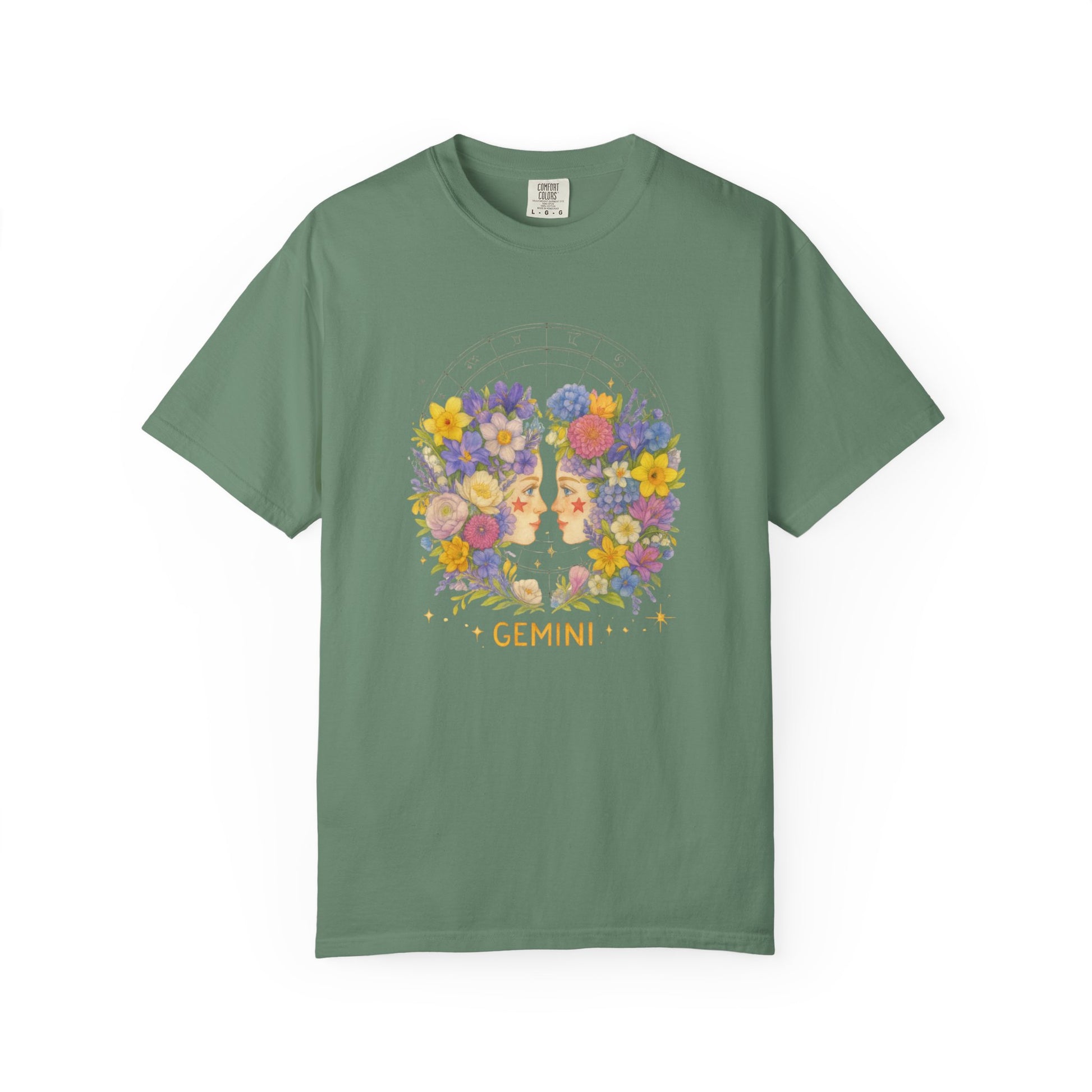 Gemini Zodiac Shirt – Floral Horoscope Tee, Astrology Gift for Women & Men