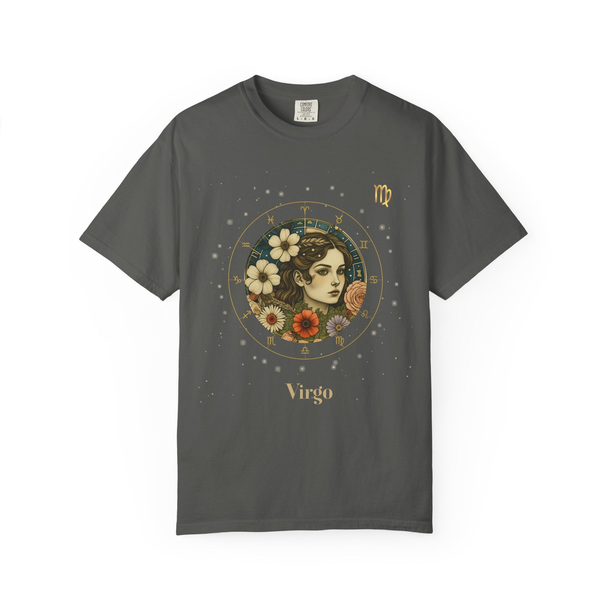 Virgo Zodiac Shirt – Vintage Astrology T-Shirt with Floral Art Gift