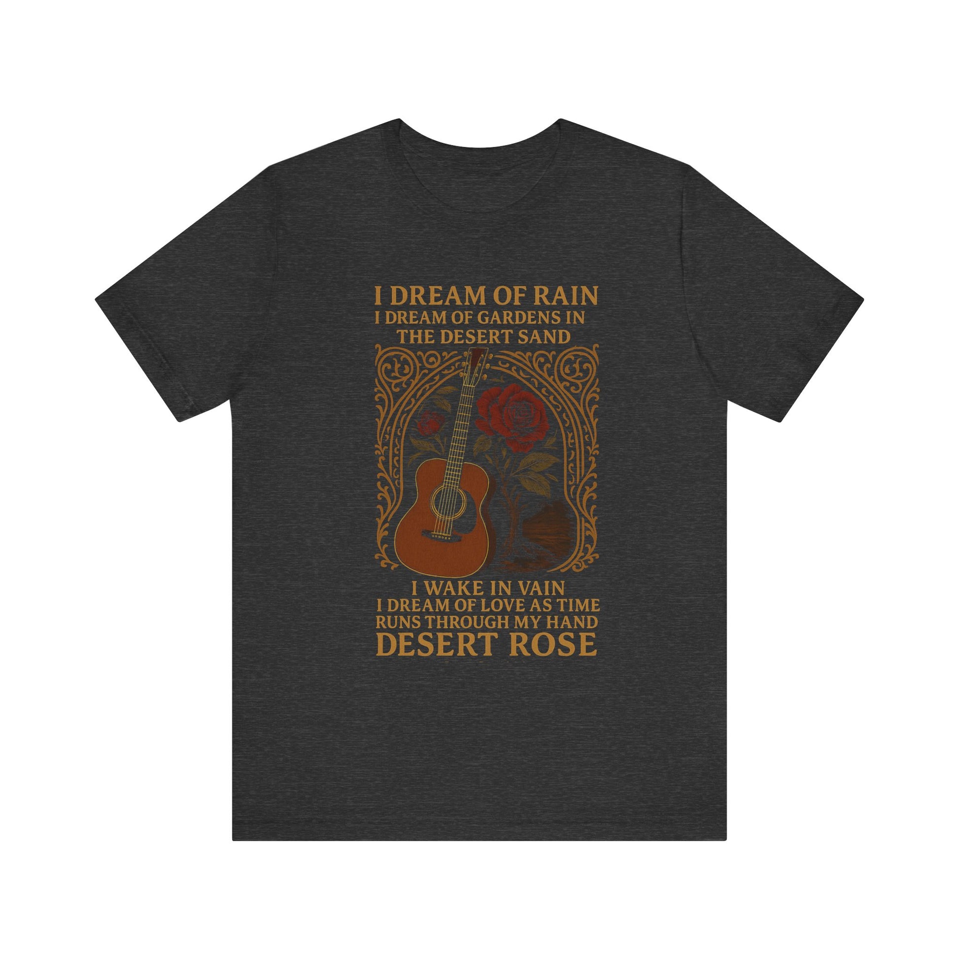Desert Rose T Shirt  Vintage Guitar  Rose Lyrics Tee 90s Sting Music Lover Gift