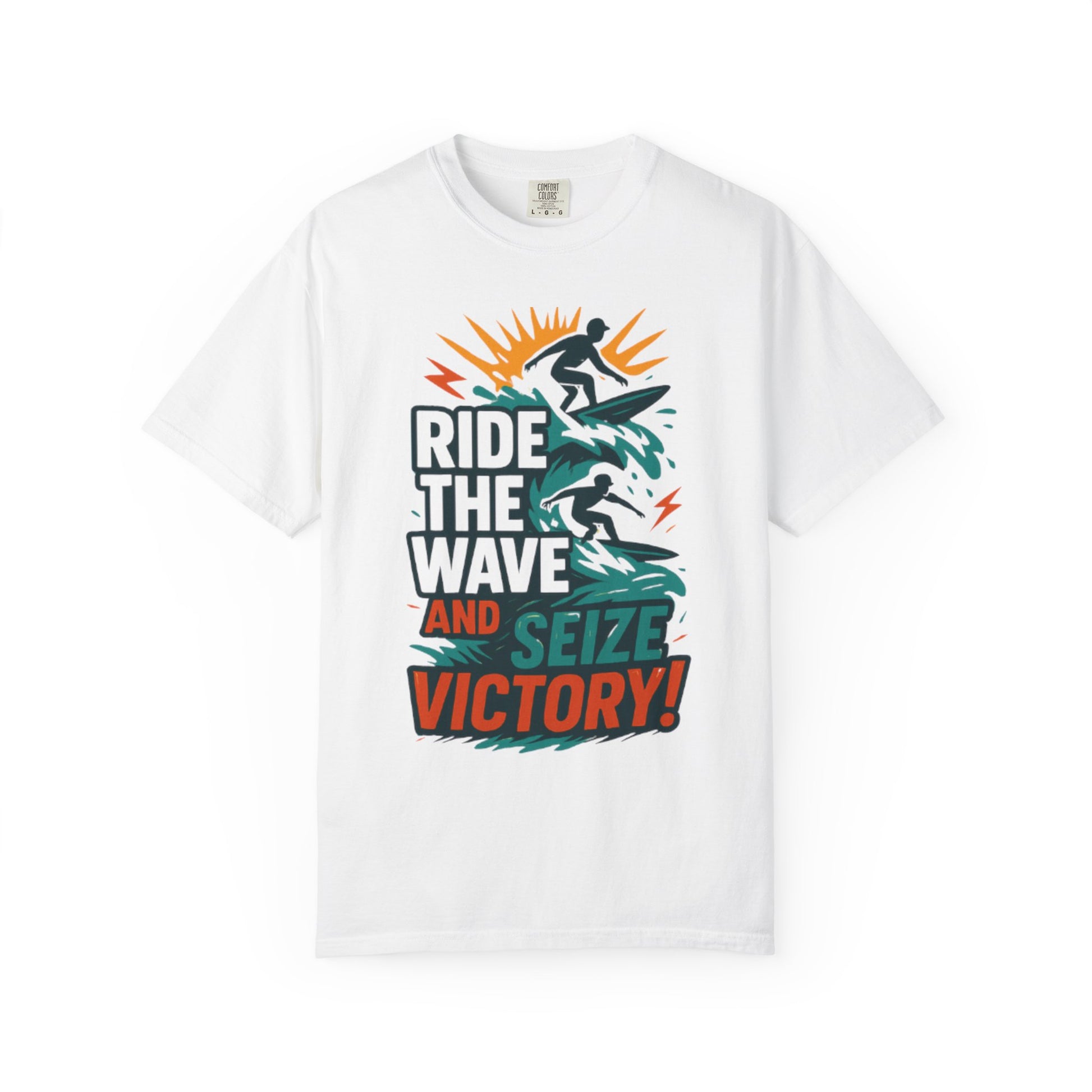 Surfing Victory T-Shirt, Ride the Wave Tee, Beachwear, Gift for Surfers, Casual Summer Top