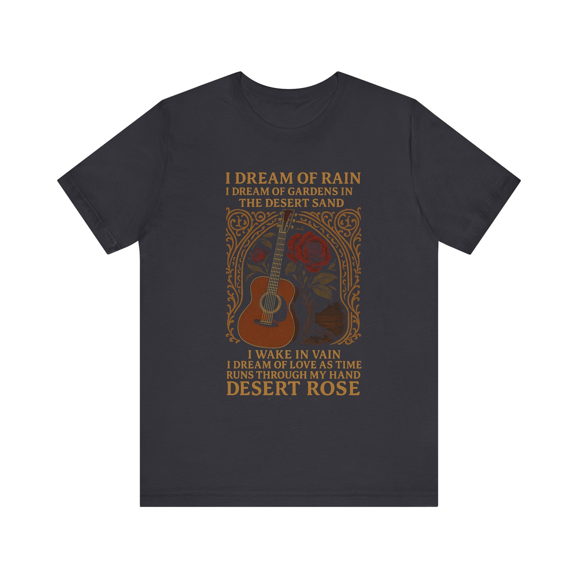 Desert Rose T Shirt  Vintage Guitar  Rose Lyrics Tee 90s Sting Music Lover Gift