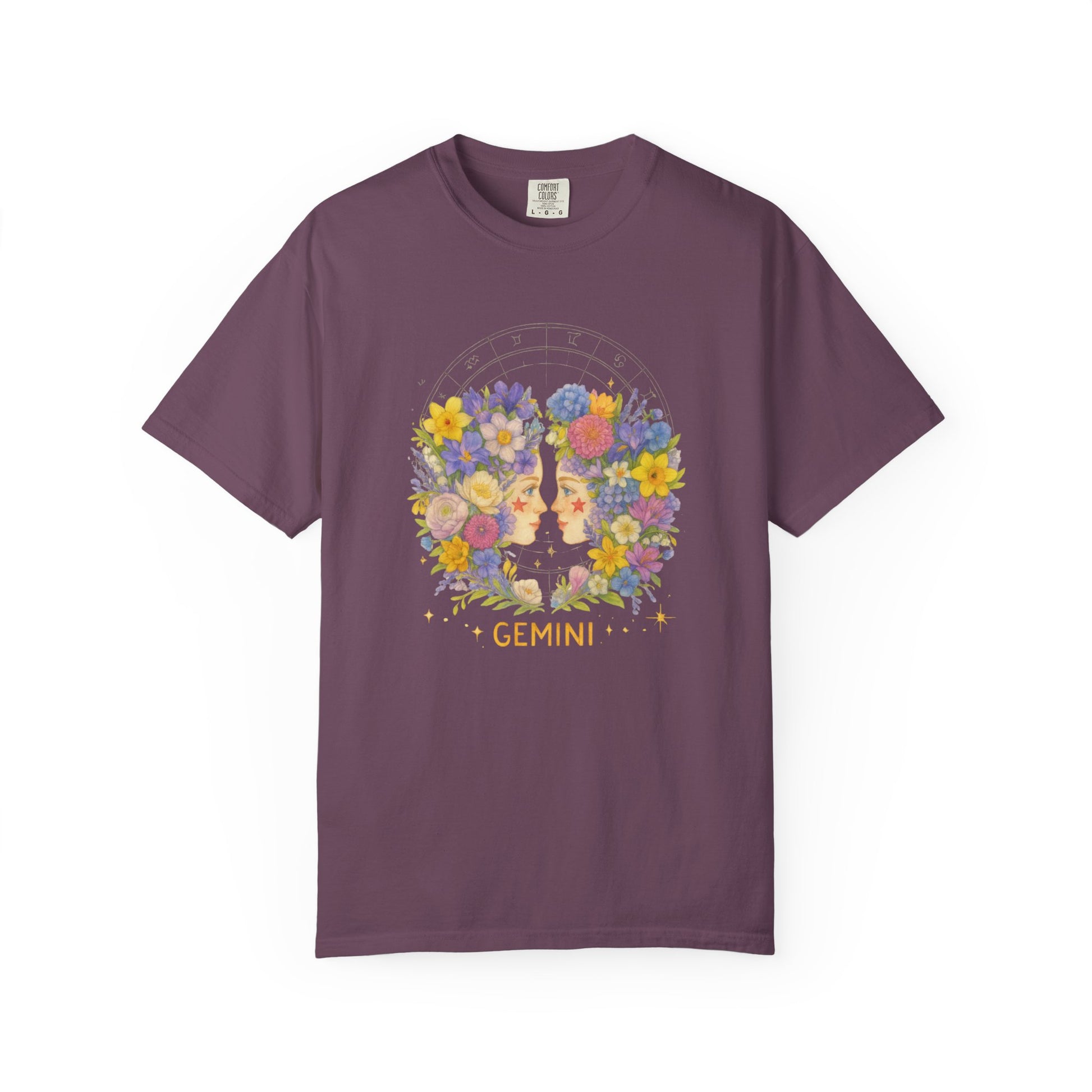 Gemini Zodiac Shirt – Floral Horoscope Tee, Astrology Gift for Women & Men