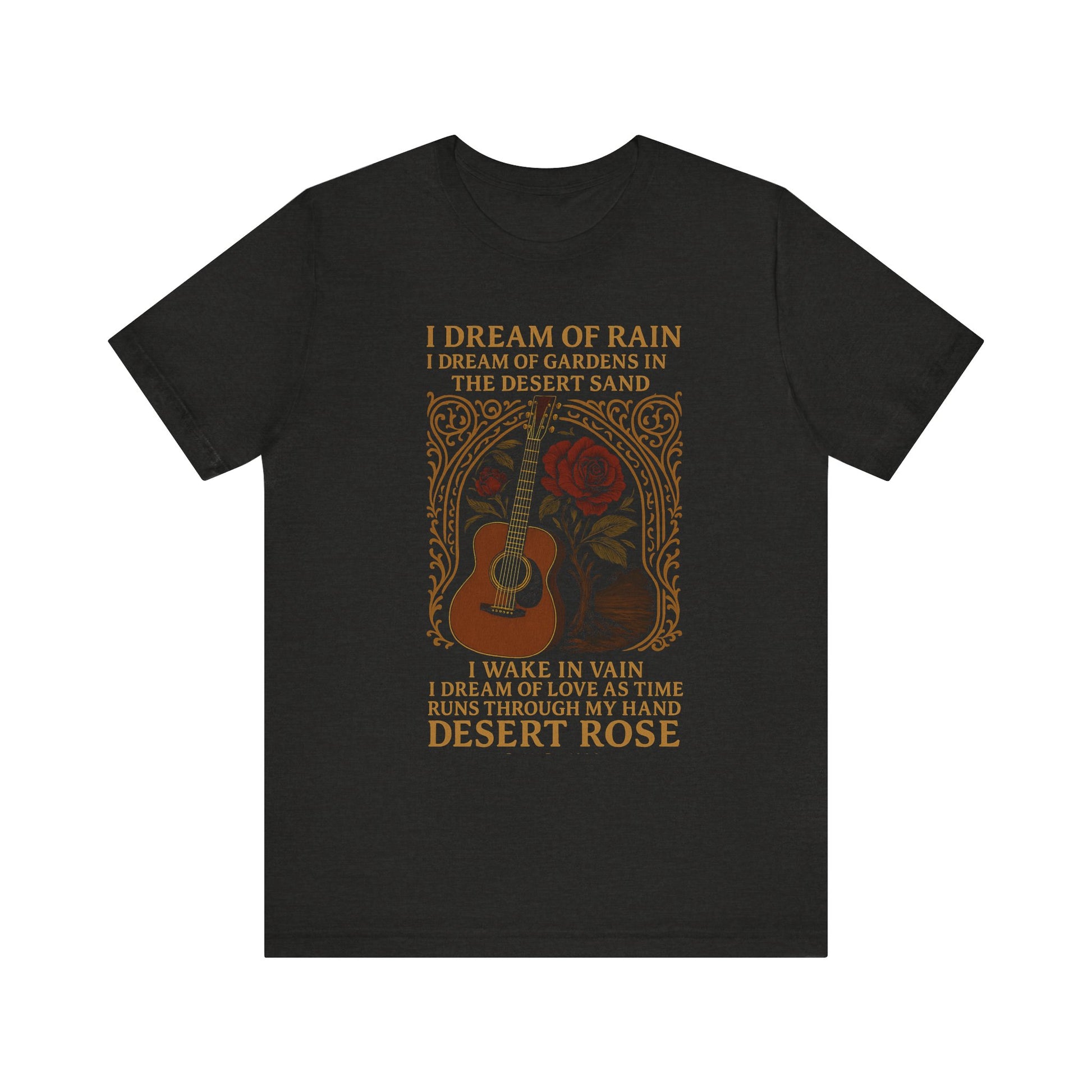 Desert Rose T Shirt  Vintage Guitar  Rose Lyrics Tee 90s Sting Music Lover Gift