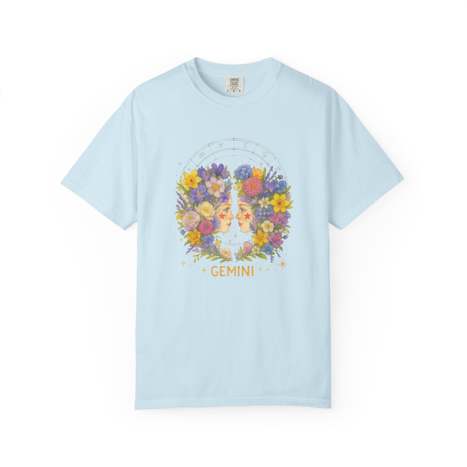 Gemini Zodiac Shirt – Floral Horoscope Tee, Astrology Gift for Women & Men