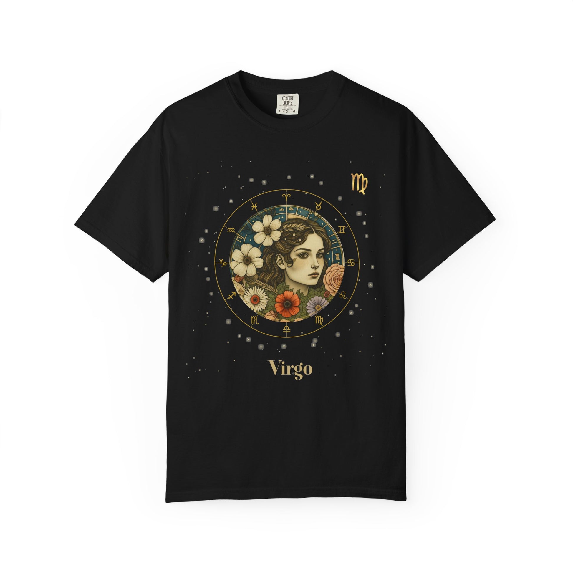 Virgo Zodiac Shirt – Vintage Astrology T-Shirt with Floral Art Gift