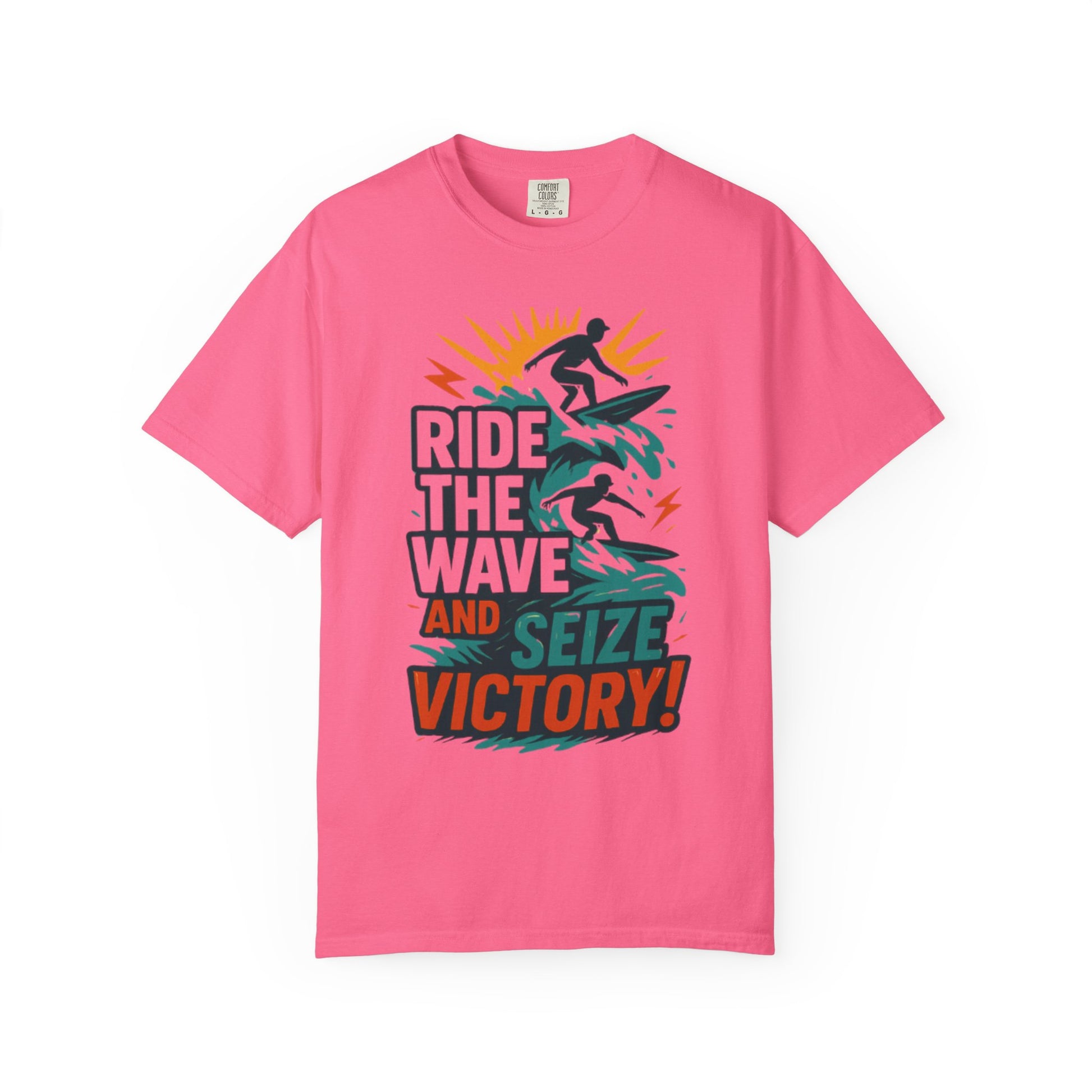 Surfing Victory T-Shirt, Ride the Wave Tee, Beachwear, Gift for Surfers, Casual Summer Top