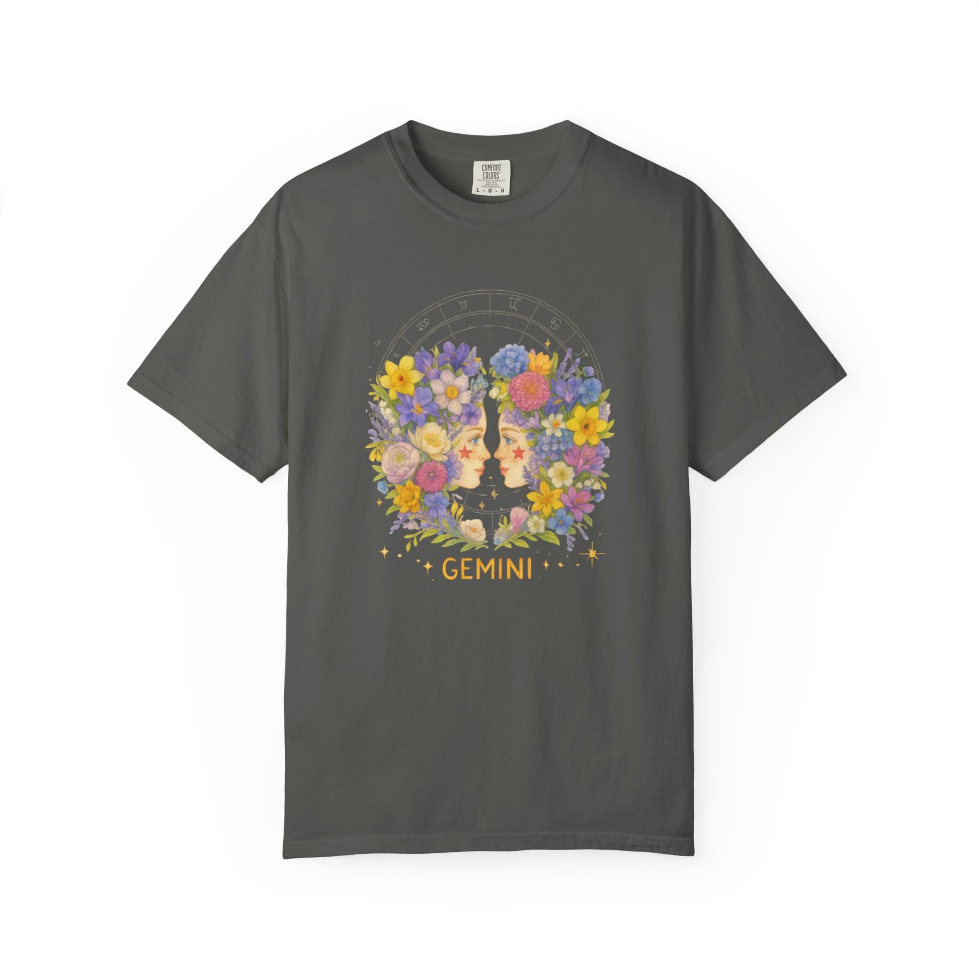 Gemini Zodiac Shirt – Floral Horoscope Tee, Astrology Gift for Women & Men