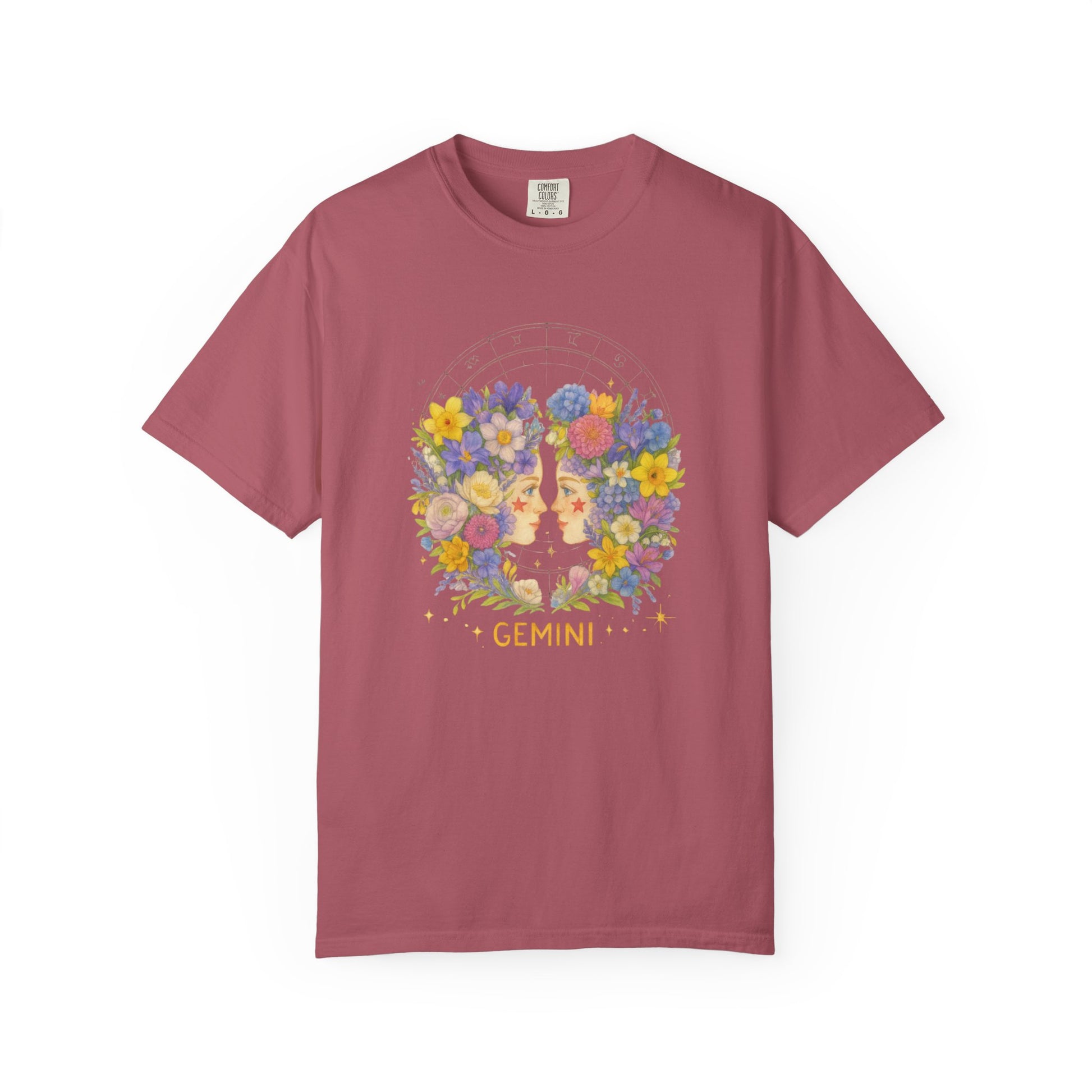 Gemini Zodiac Shirt – Floral Horoscope Tee, Astrology Gift for Women & Men