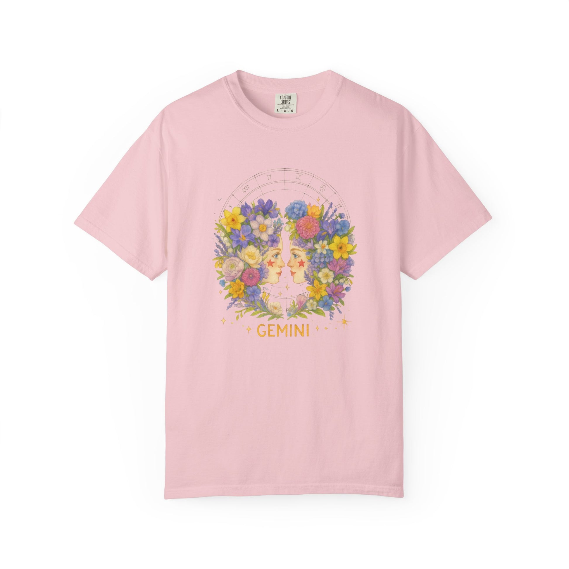 Gemini Zodiac Shirt – Floral Horoscope Tee, Astrology Gift for Women & Men