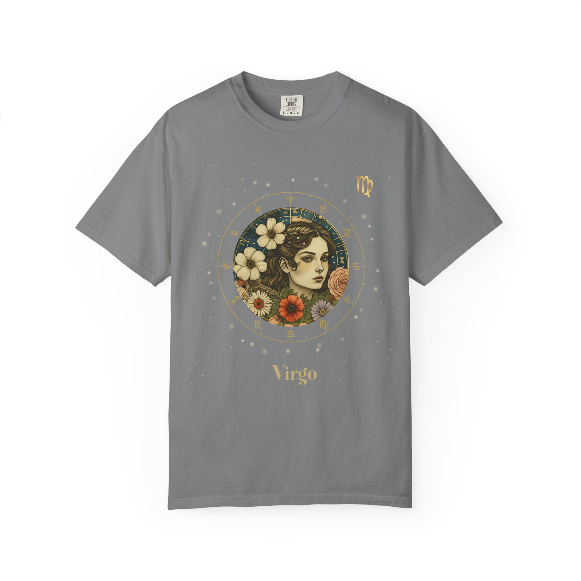 Virgo Zodiac Shirt – Vintage Astrology T-Shirt with Floral Art Gift