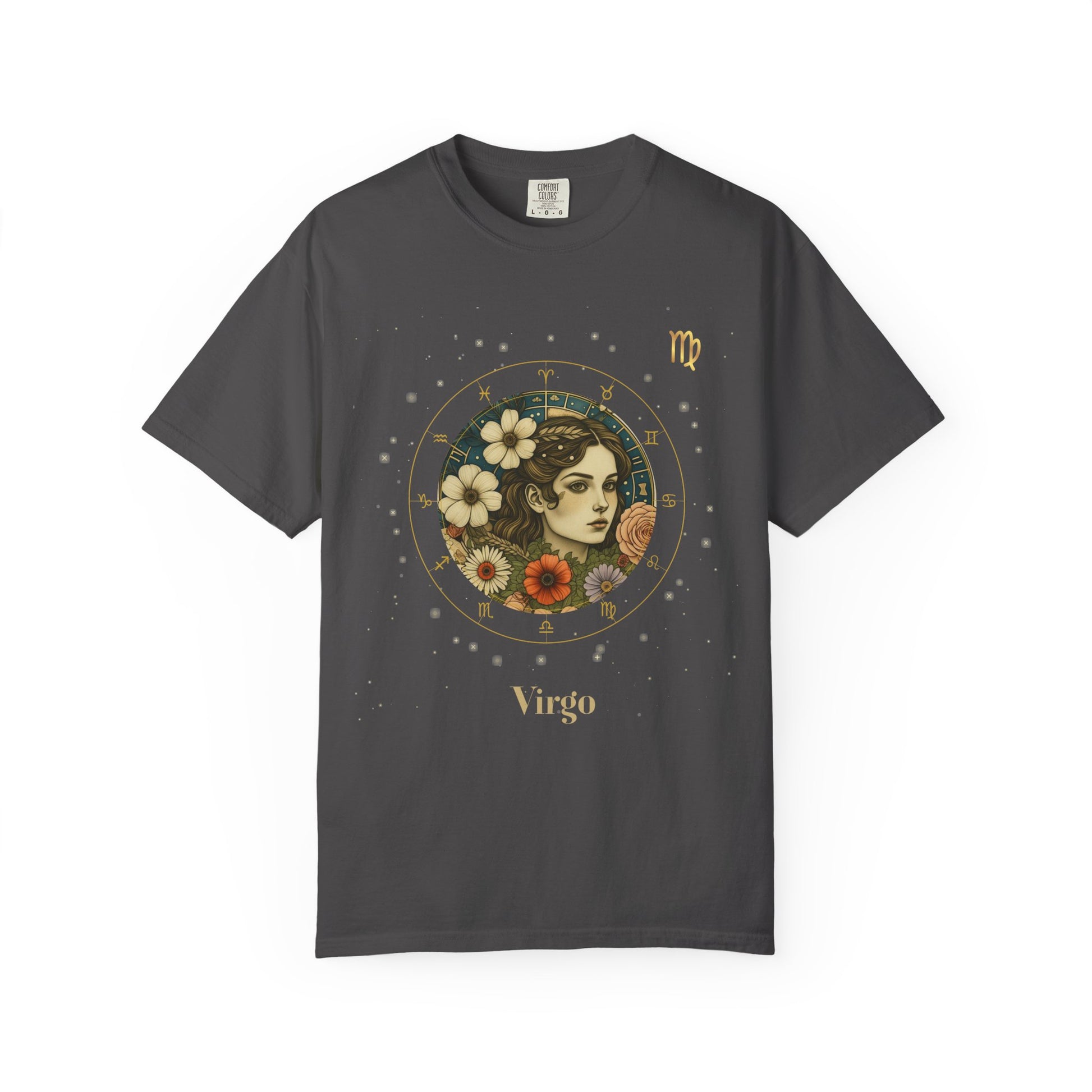 Virgo Zodiac Shirt – Vintage Astrology T-Shirt with Floral Art Gift