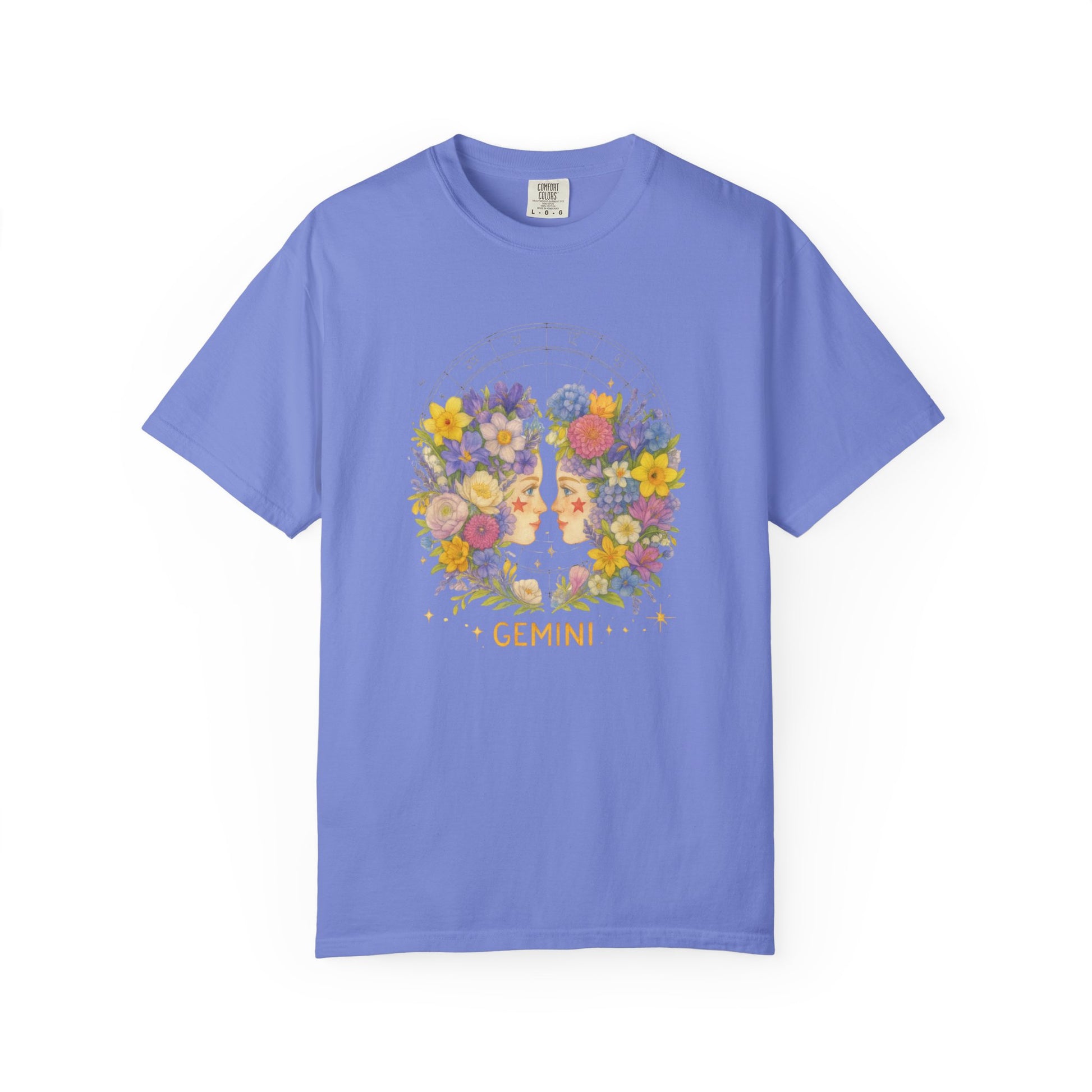 Gemini Zodiac Shirt – Floral Horoscope Tee, Astrology Gift for Women & Men