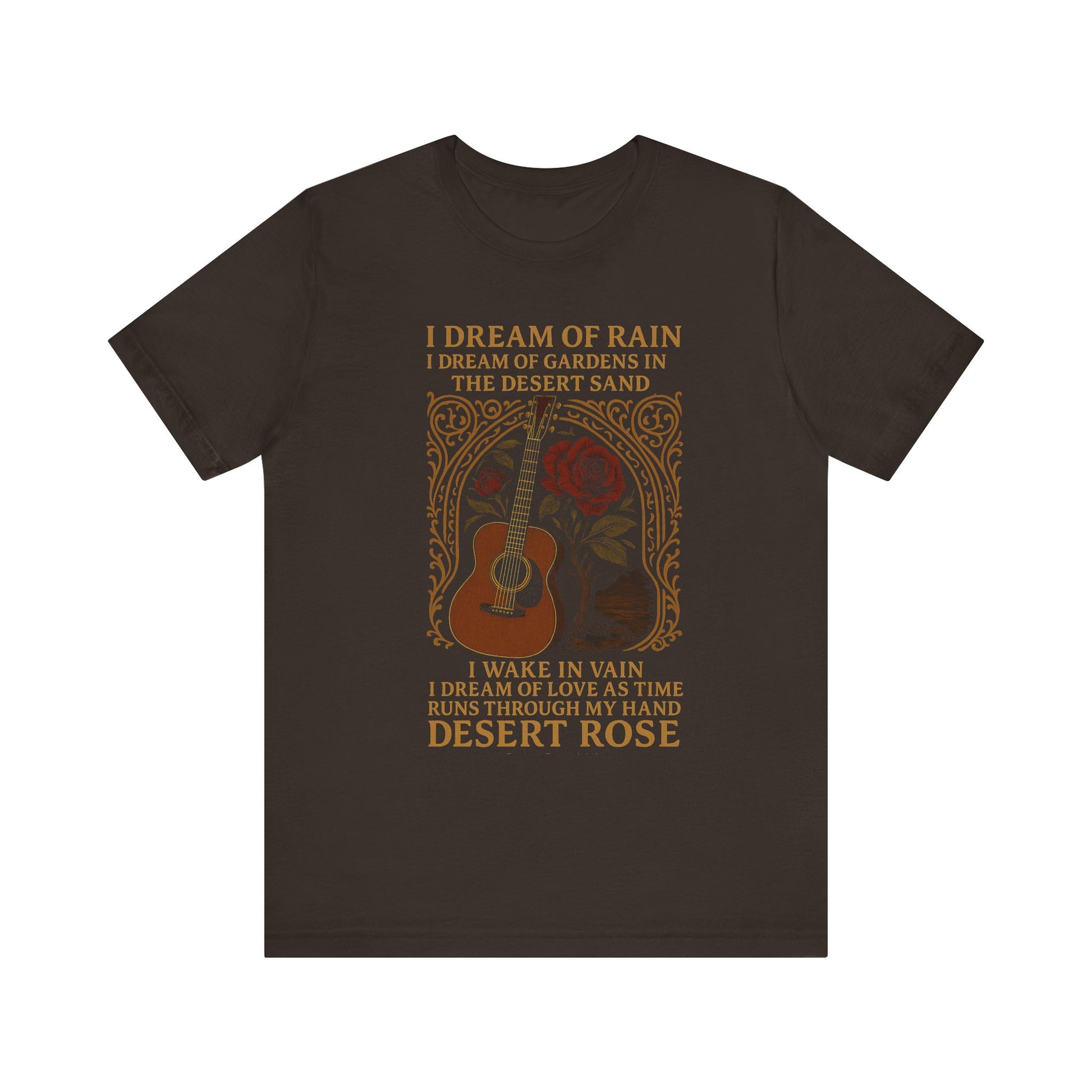 Desert Rose T Shirt  Vintage Guitar  Rose Lyrics Tee 90s Sting Music Lover Gift