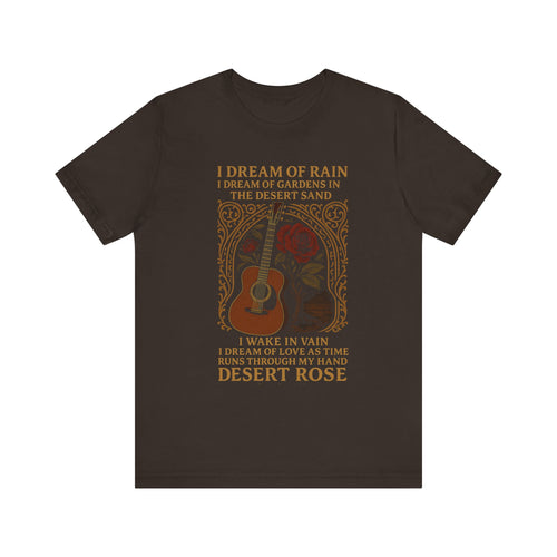Desert Rose T Shirt  Vintage Guitar  Rose Lyrics Tee 90s Sting Music Lover Gift