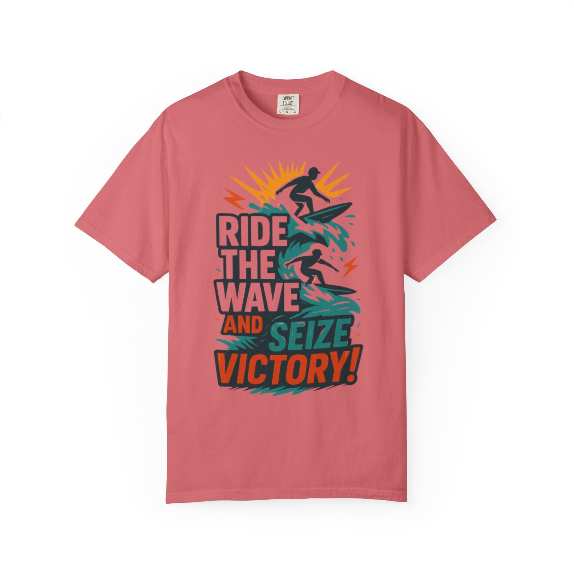 Surfing Victory T-Shirt, Ride the Wave Tee, Beachwear, Gift for Surfers, Casual Summer Top