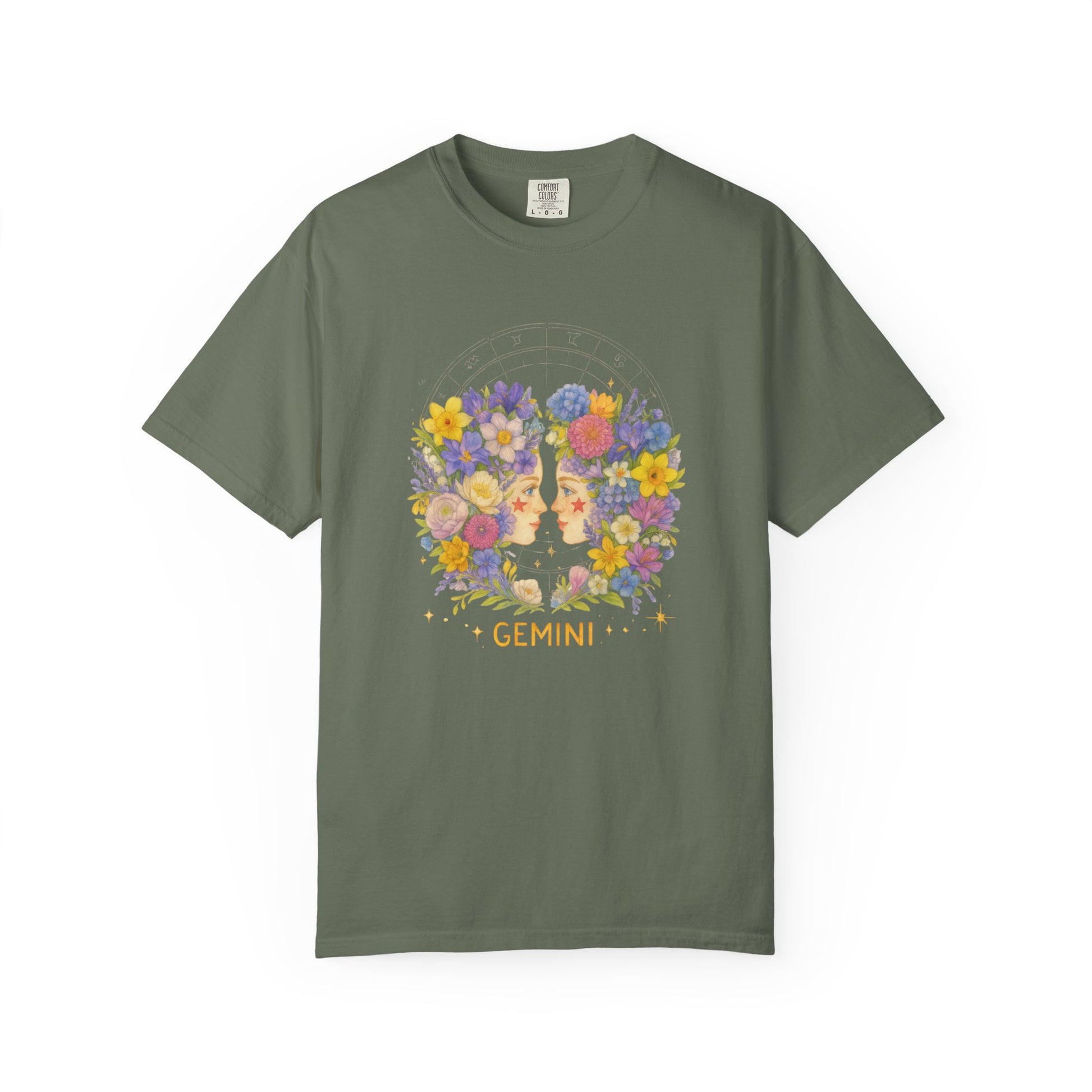 Gemini Zodiac Shirt – Floral Horoscope Tee, Astrology Gift for Women & Men