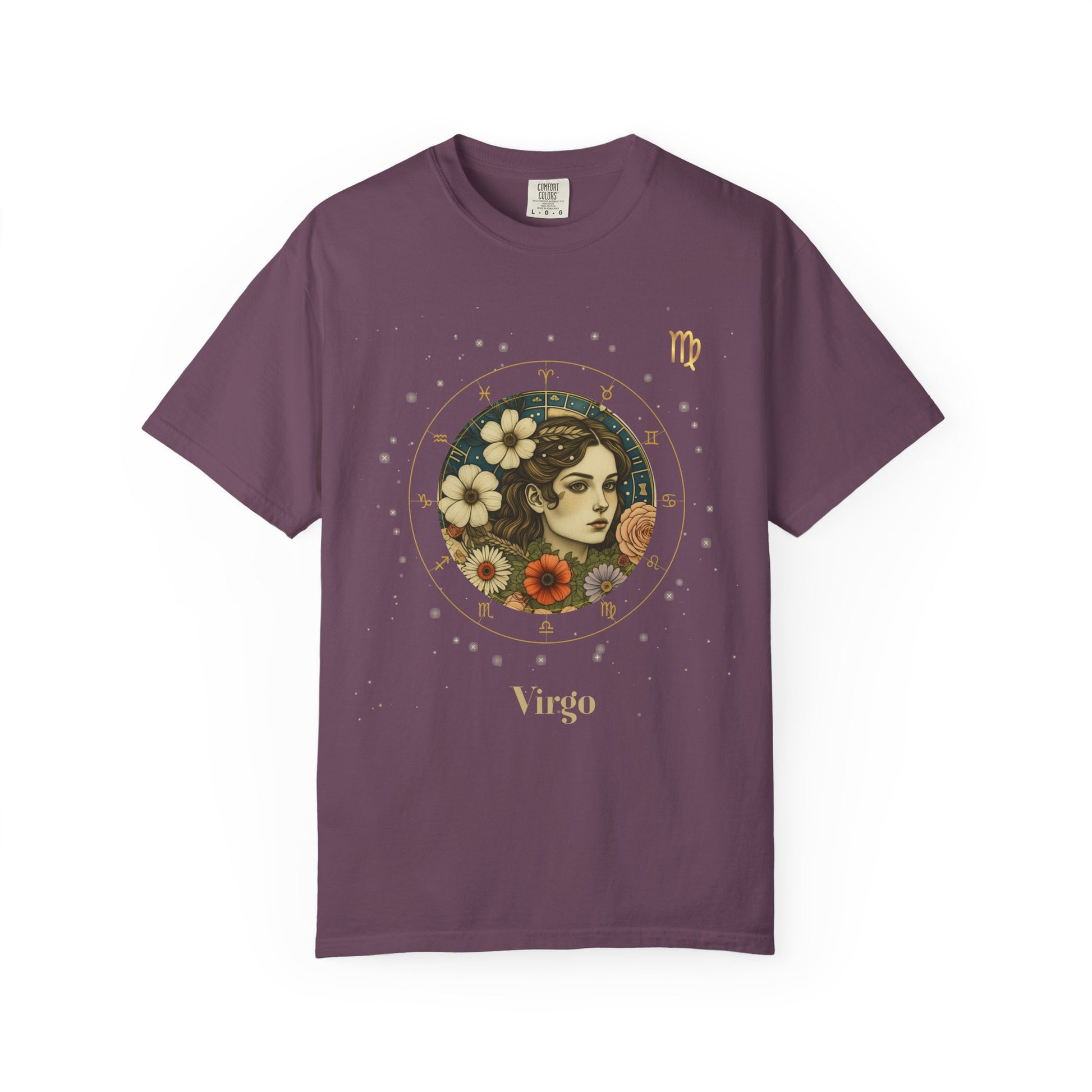 Virgo Zodiac Shirt – Vintage Astrology T-Shirt with Floral Art Gift