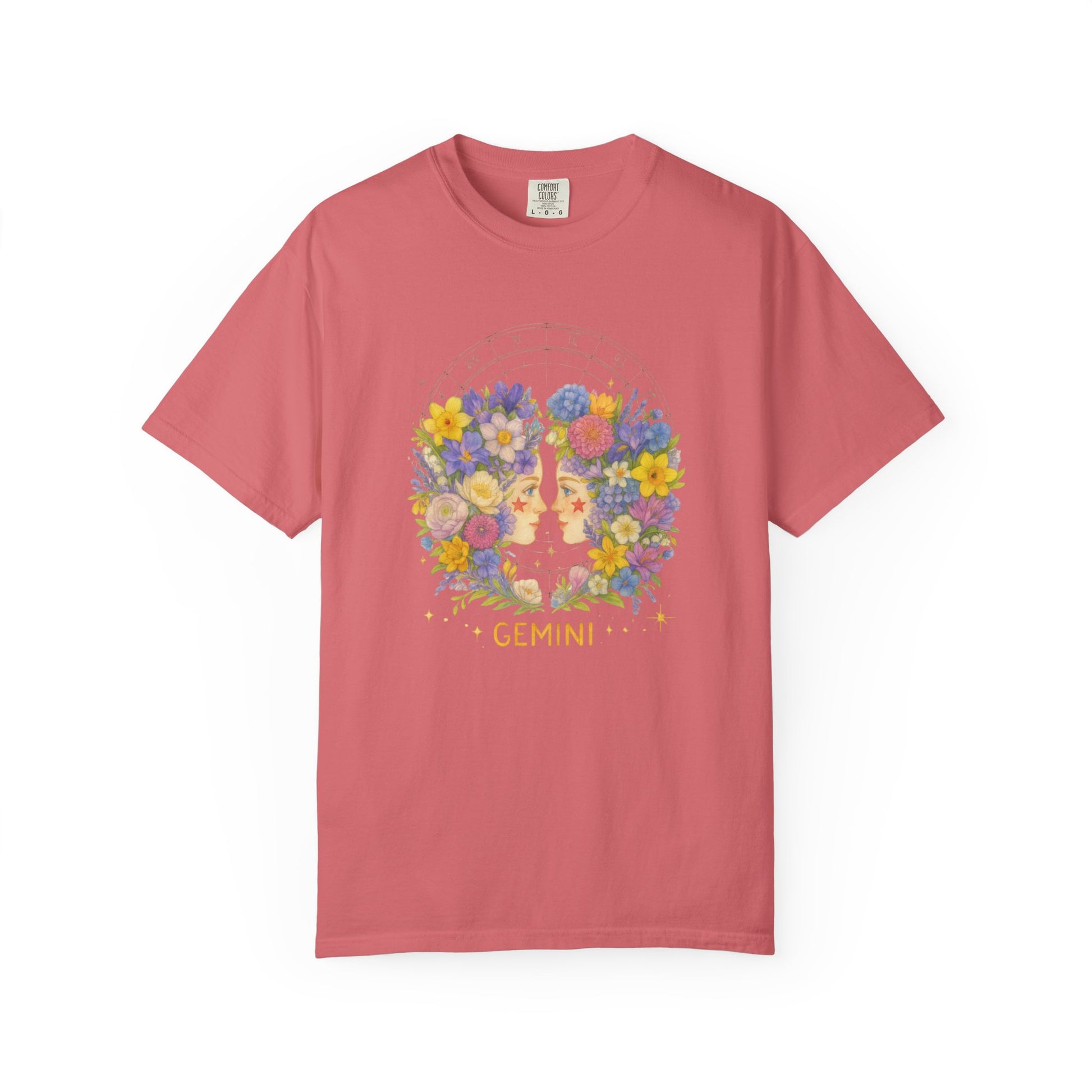 Gemini Zodiac Shirt – Floral Horoscope Tee, Astrology Gift for Women & Men