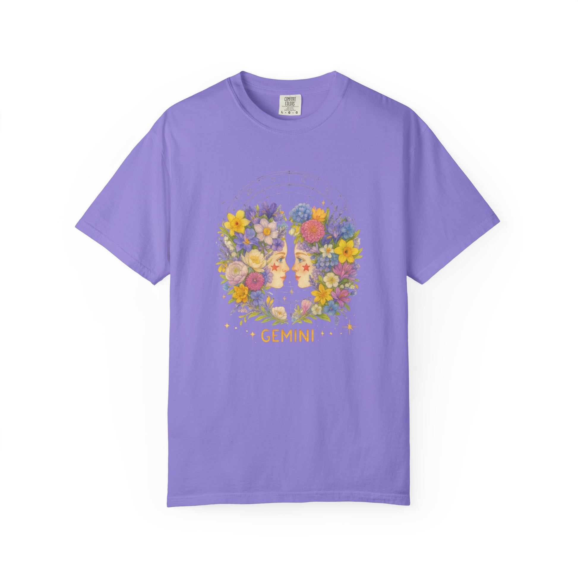 Gemini Zodiac Shirt – Floral Horoscope Tee, Astrology Gift for Women & Men