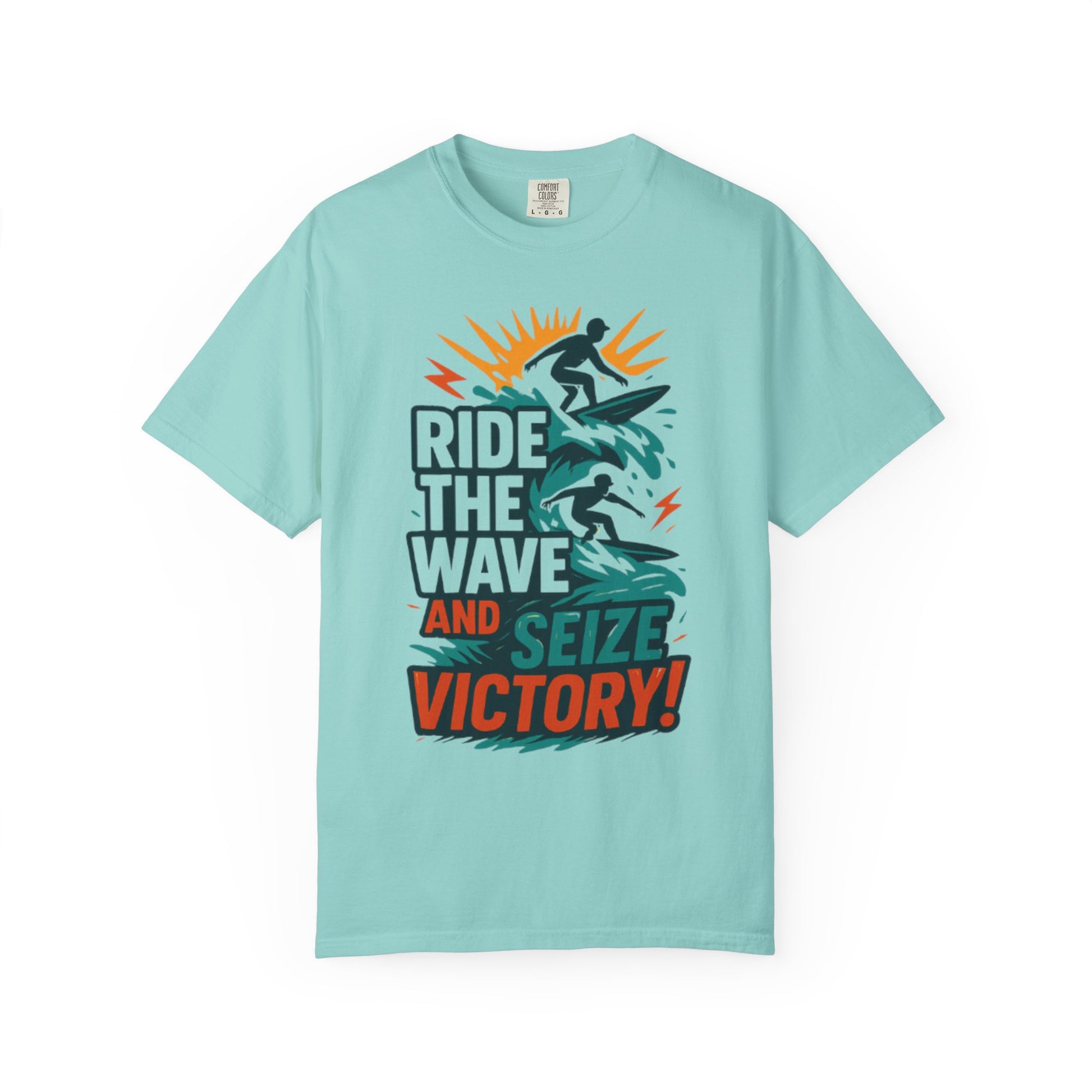 Surfing Victory T-Shirt, Ride the Wave Tee, Beachwear, Gift for Surfers, Casual Summer Top